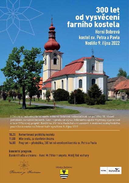 300 let od vysvěcení farního kostela na Horní Bobrové
