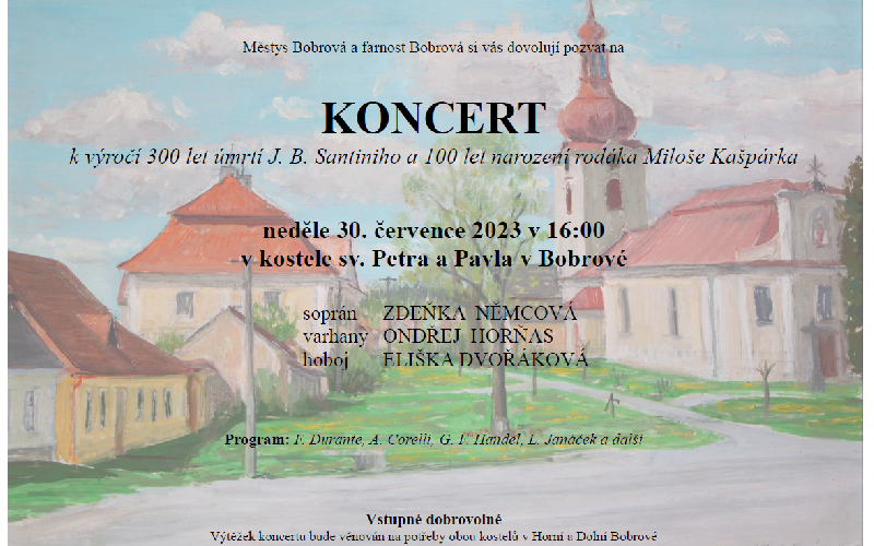 Aktuality - KOncert k výročí J.B. Santiniho a rodáka Miloše Kašpárka