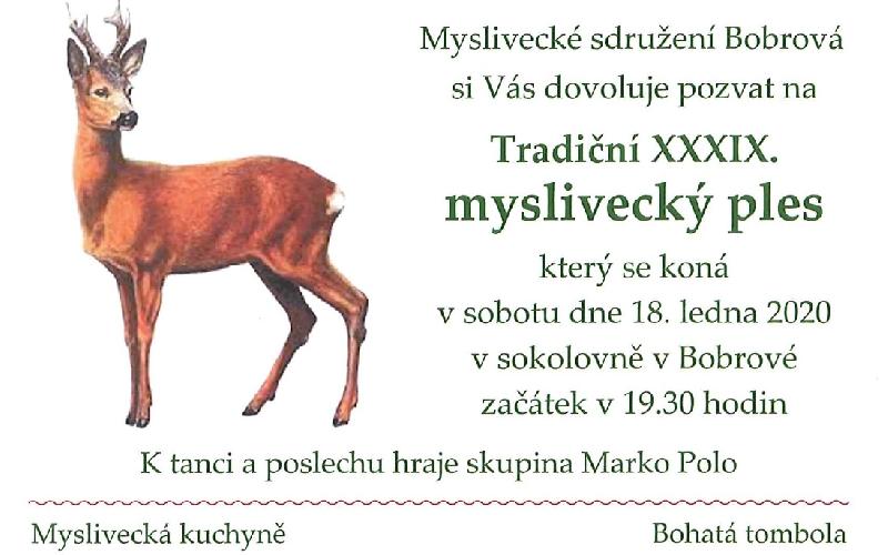 Aktuality - MYSLIVECKÝ PLES 18.1.2020